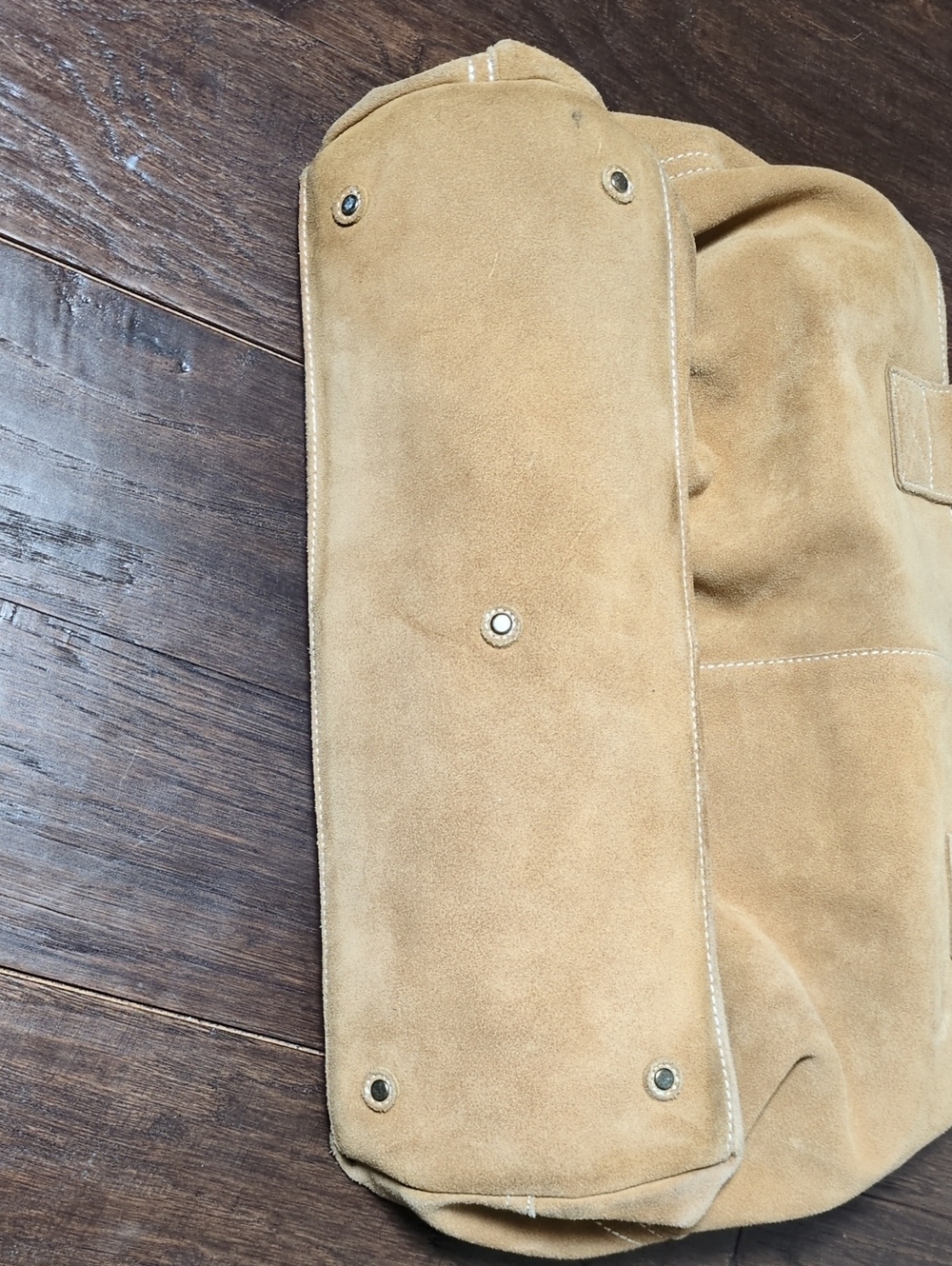 Eddie Bauer Tan Genuine Leather Suede Large Shoulder Bag Boho - Picture 6 of 9